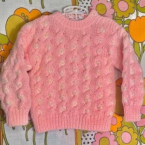 Vintage Pink Daisy Sweater